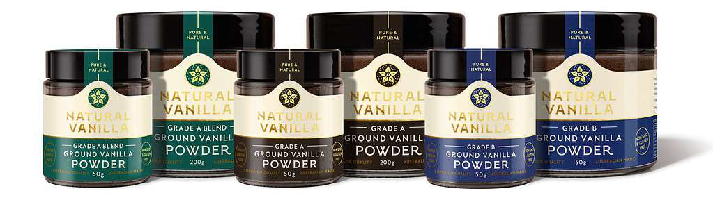 Natural Vanilla - Ground Vanilla Powder Jar Range